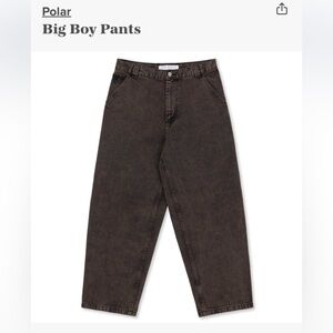 Polar Big Boy skate pants. Brown. Size large